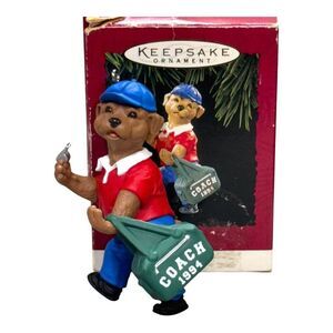 1994 Hallmark Keepsake Ornament Coach Bear Handcrafted Collectible Holiday VTG
